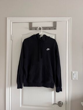 Nike Black Hoodie with White Swoosh